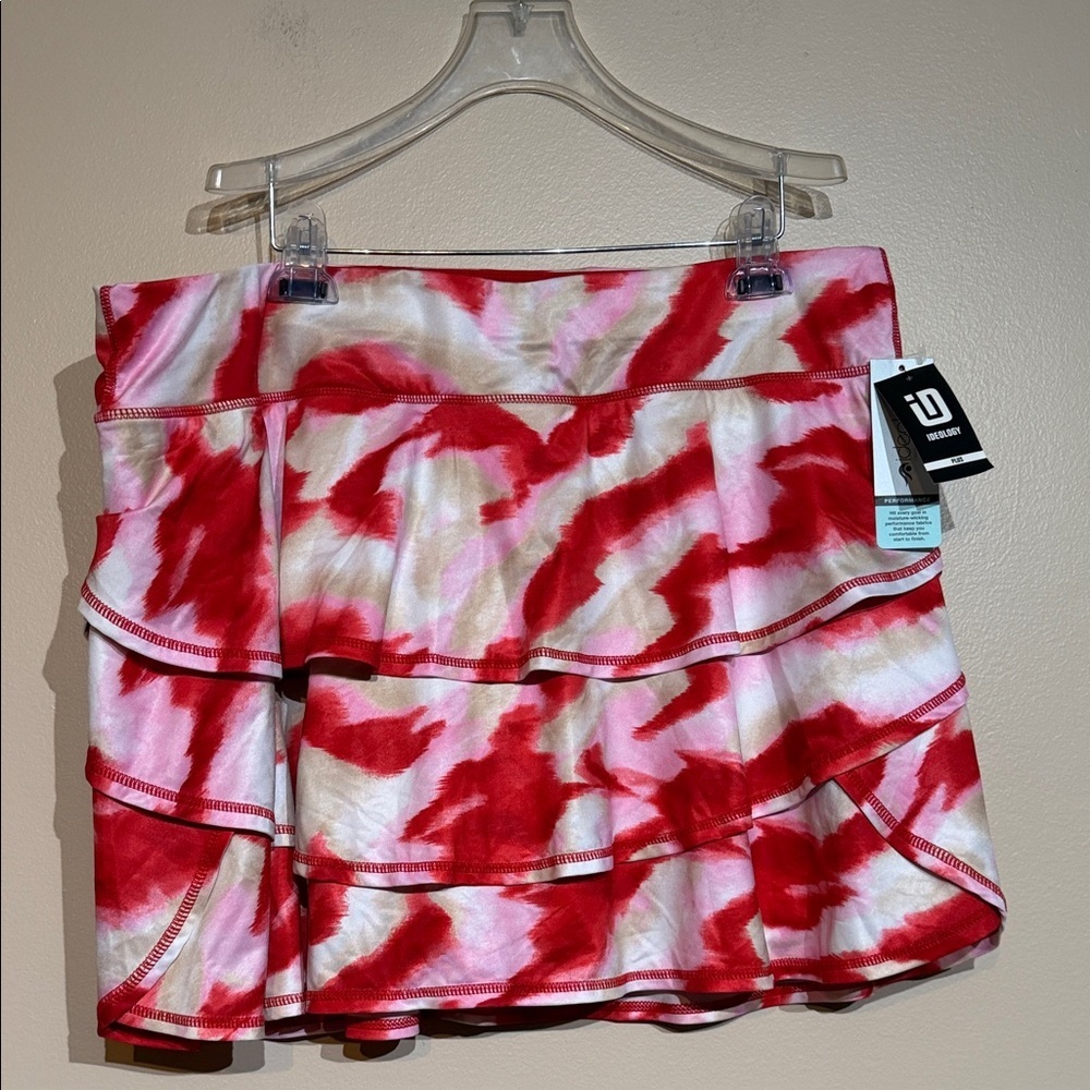 Ideology Red and Pink Layered Skort
